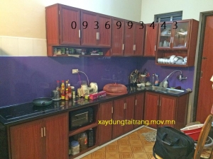 thiết kế tủ bếp nhôm vân gỗ