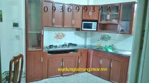 tủ bếp vân gỗ