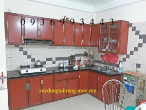 tủ bếp nhôm vân gỗ