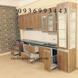tủ bếp thùng gỗ nhựa cánh Laminate đẹp