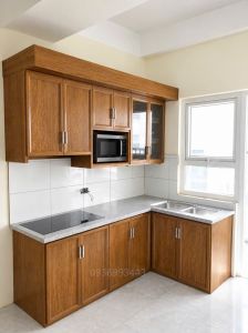 tủ bếp nhôm vân gỗ màu nội thất