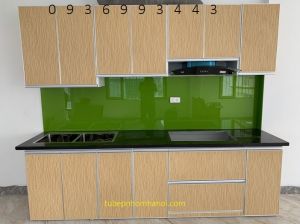thiết kế tủ bếp nhôm cánh Laminate